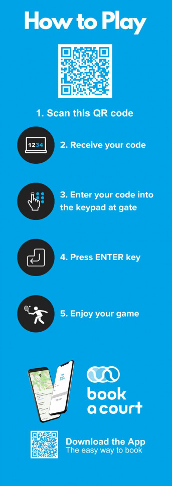 Book a Court Gate Sign Full Gate Sample